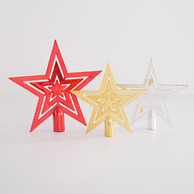 10 Pcs Glitter Star Tree Toppers for Christmas Decor, Bulk Artificial Holiday Decorations