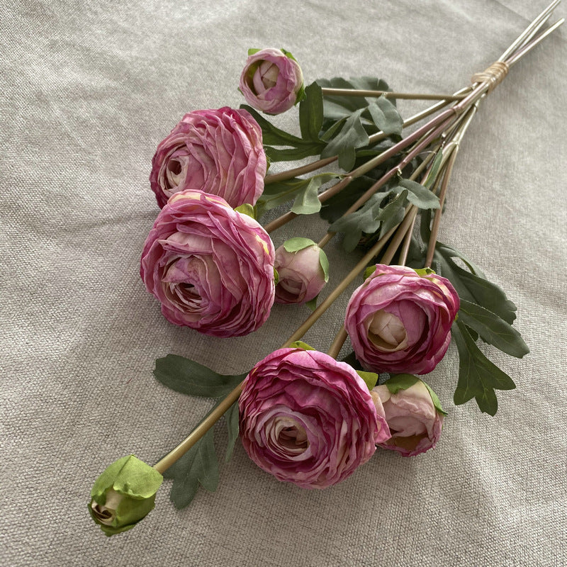 Hand-Tied Bouquet of 9 Multi-Layered Lotus Flowers, Faux Silk Floral Arrangement for Weddings, Home Decor, and Events