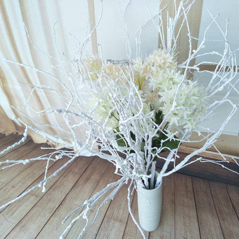 Artificial Coral Branch, Single Stem with 3 Prongs, 39" Tall, PE/PVC Material, White or Green, for Wedding, Home, Office, and Commercial Decor