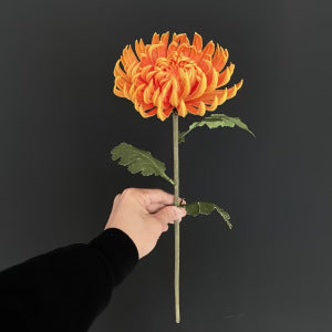Artificial Cactus Daisy Single Stem, Vintage Autumn Tone PU Faux Flower, 23 in, for Home, Wedding & Display