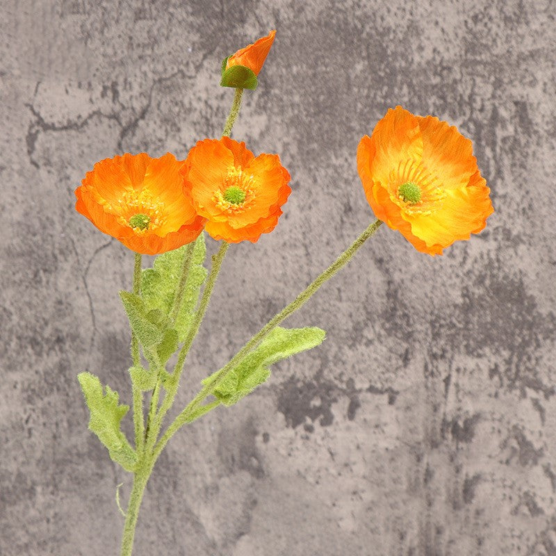 23 Inch Artificial Silk Poppy Flower Stems Spray Style, 10 Pcs
