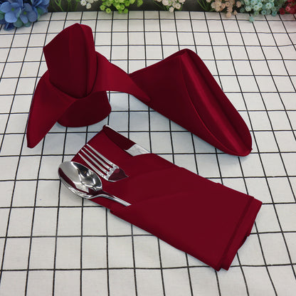 Bulk 25 Pcs Satin Square Napkins for Wedding Banquet Valentine's Day Party Dinner Table Wholesale