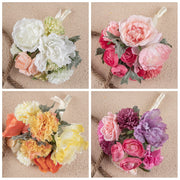 Artificial Bridesmaid Bouquet 11 Inch Vintage Style Bulk Wholesale Silk Flowers