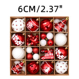 Christmas Ornaments | 42-Piece Red/Green/Gold Premium Painted Christmas Ball Set Tree Decor Plastic Material 9.4"x9.4"x2.37" (24x24x6CM), 400g