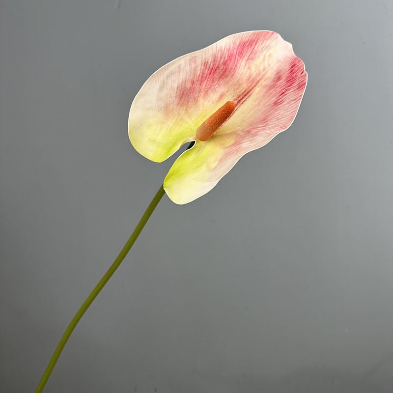 Single Stem Anthurium Artificial Flower, 28" Tall with 5" Bloom, Lifelike Red Flamingo Lily for Home & Event Decor