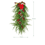 25 Inch Faux Cedar Hanging Vine with Red Berries and Pine Cones, 1 Pc Artificial Garland