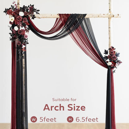 Bulk Black And Red Artificial Flowers 2025 Wedding Arch Drapes Roses Backdrop Gothic Ceremony Reception Outdoor Decor Wholesale