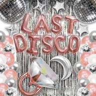 Last Disco Bachelorette Party Decor Kit - Rose Gold "Last Disco" Balloons & Bride to Be Balloon Chain Set