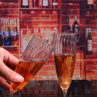 Bulk 8 Pcs Plastic Champagne Flute 6 Oz Clear Wine Glasses Wholesale