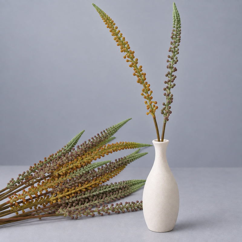 Artificial Foxtail Grass Stem, Faux Horsetail Greenery, Single Plastic Stem for Wedding, Home & Window Display
