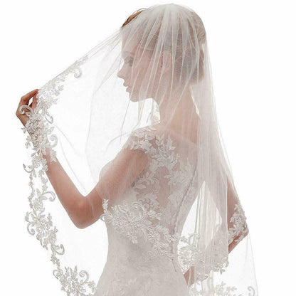Bulk Lace Veil 2025 Handmade Tulle Bridal Veil with Adjustable Comb for Outdoor Boho Wedding & Photoshoot Wholesale