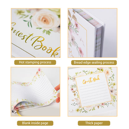 Minimalist Wedding Guest Book - Spiral Bound with Gold Foil 120 Pages