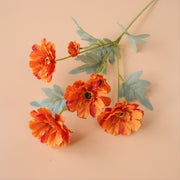 23 Inch Artificial Zinnia Flowers Long Stem Bulk Quantity Silk Stems