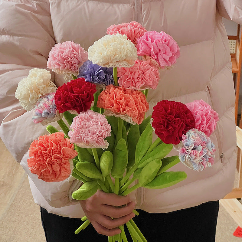 Silk-Like Carnation Bouquet, Set of 10 Stems, 14" Tall, Perfect for Home Decor, Weddings & Events