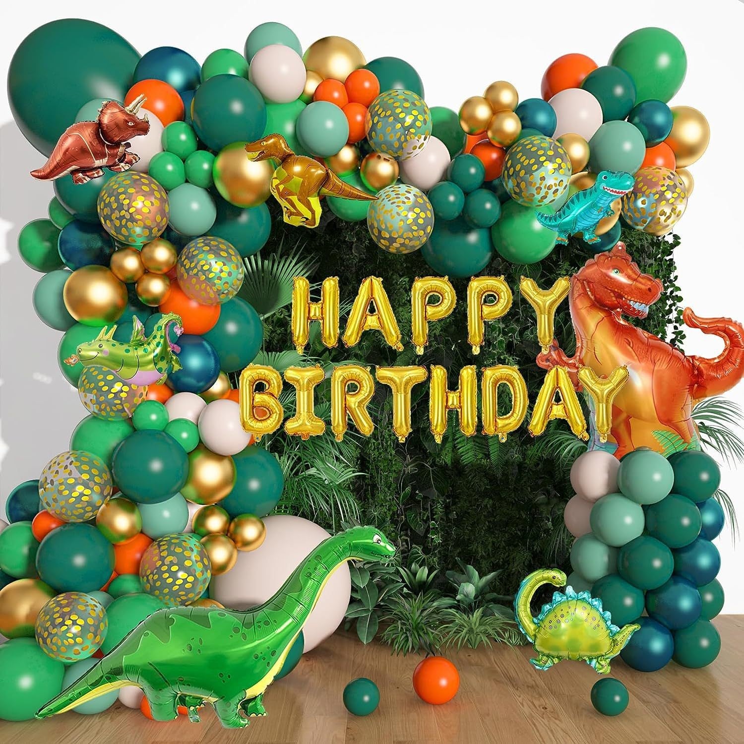 Dinosaur Balloon Arch Kit (167pcs) - Kids Birthday Party Supplies | Dinosaur Themed Decor