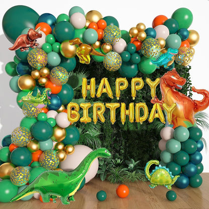 Dinosaur Balloon Arch Kit (167pcs) - Kids Birthday Party Supplies | Dinosaur Themed Decor