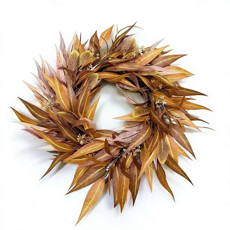 18" Eucalyptus Leaf Garland with Autumn Berries, Indoor/Outdoor Wreath for Fall Decor