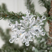 Clear Acrylic Crystal Snowflake Hanging Ornaments for Christmas Tree Decor, Bulk Quantity