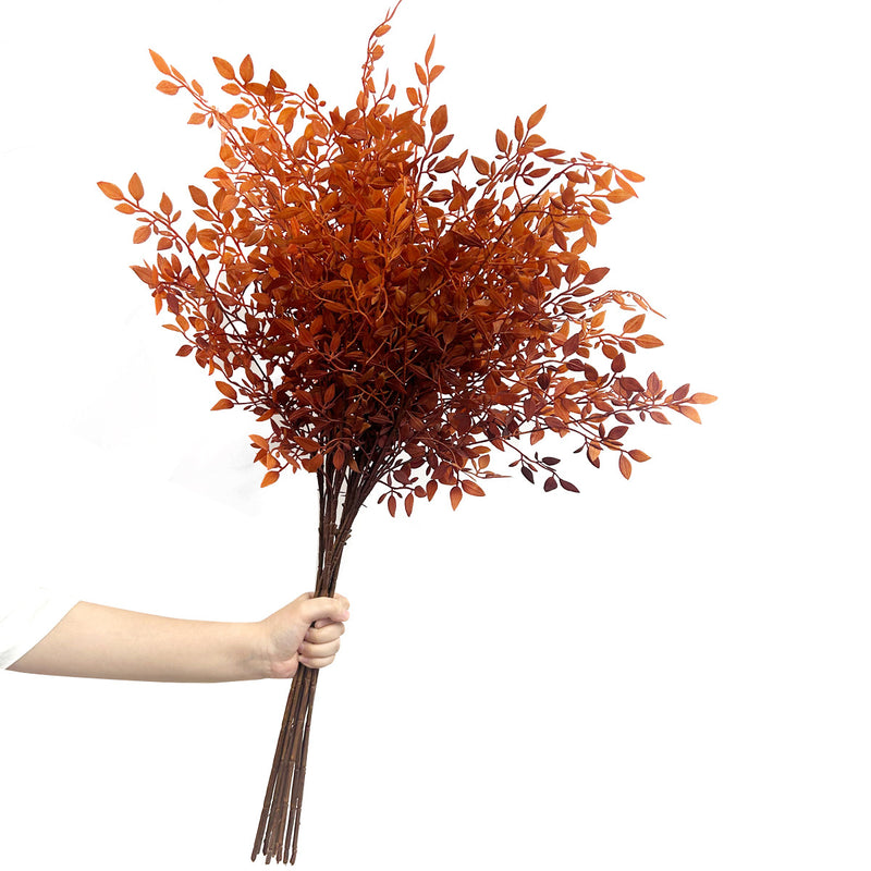 Artificial Nandina Stem, Single Faux Berry Branch in Orange, Autumn or Green, for Home Decor, Weddings & Floral Arrangements