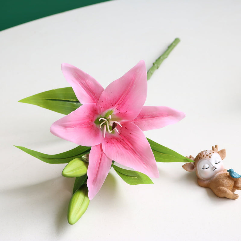 14 Inch Oriental Lily Stems 10 Pcs Real Touch Artificial Flowers for Table Centerpieces Arrangements