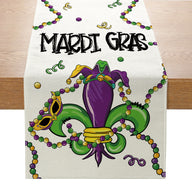 Bulk 2 Pcs 13X70 Inch Mardi Gras Table Runners For Holiday Party Decor Indoor Home Room Decor Wholesale