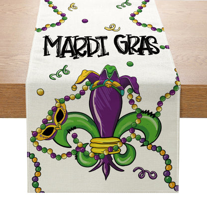 Bulk 2 Pcs 13X70 Inch Mardi Gras Table Runners For Holiday Party Decor Indoor Home Room Decor Wholesale
