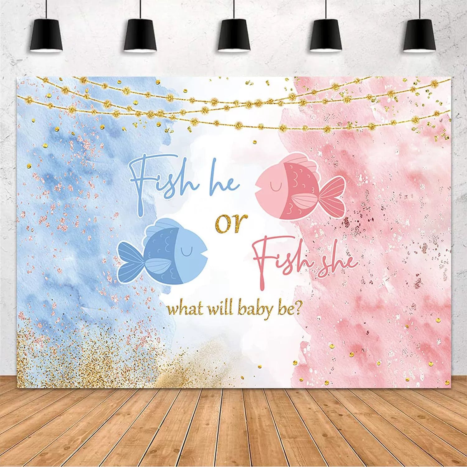 Gender Reveal Backdrop - Birthday & Party Decoration Banner - Photo Background for Celebrations