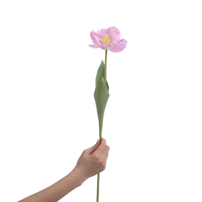 Single Stem PU Tulip, Realistic Artificial Flower, 26" Tall, Perfect for Weddings & Home Decor