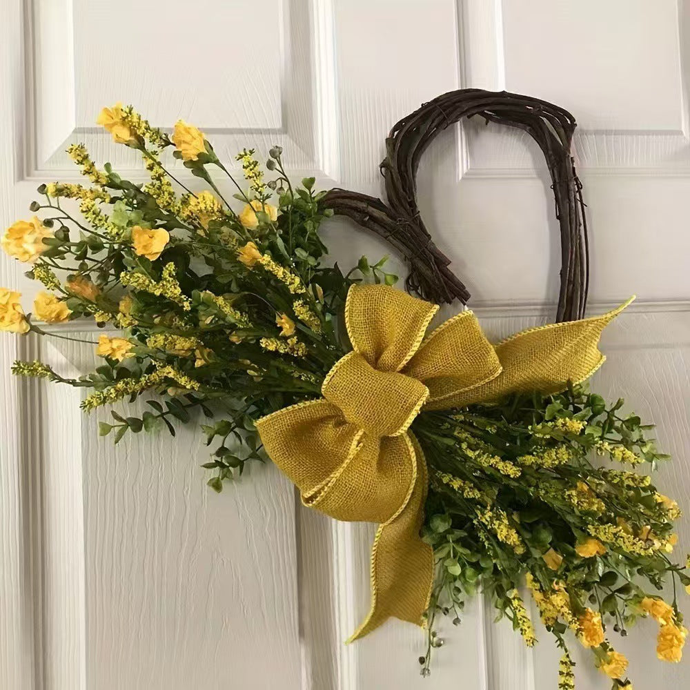 18 Inch Heart Wreath - Valentine’s Day & Mother’s Day Front Door Decor | Home Hanging Accent