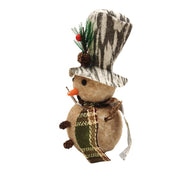 10 Pcs Christmas Snowman Dolls with Sleigh, Scarf, Hat - Felt Ornaments Set