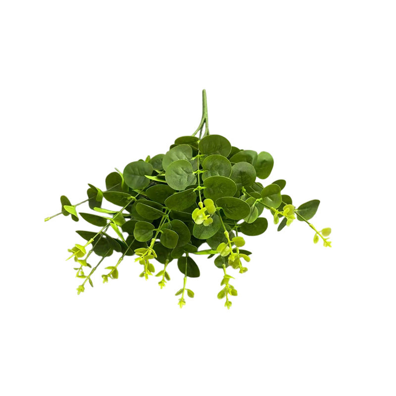Artificial Money Leaf Bush, Round Leaf Faux Greenery Bunch for Vase Arrangements, Home Decor and Weddings