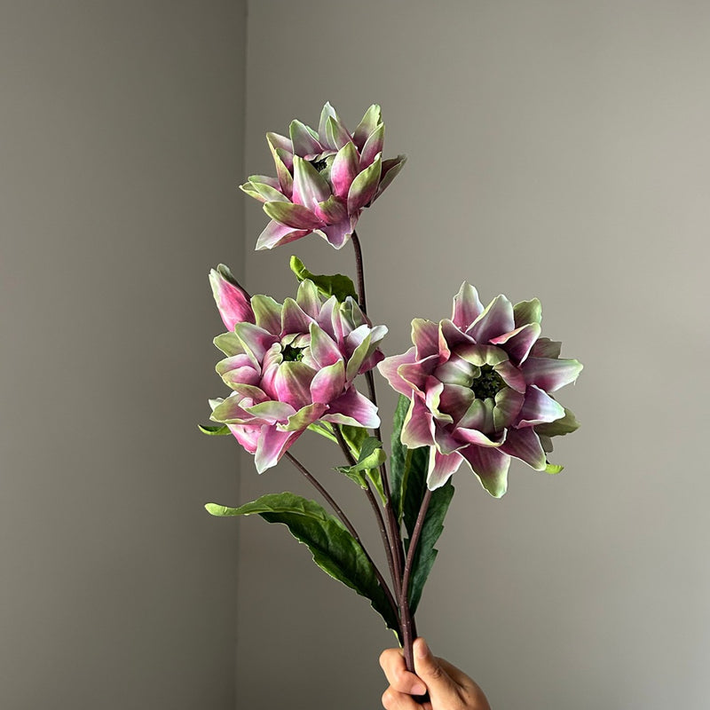 Single Stem Thistle & Bromeliad Artificial Flower, 26" Tall, Plastic, for Weddings, Events, Home Decor