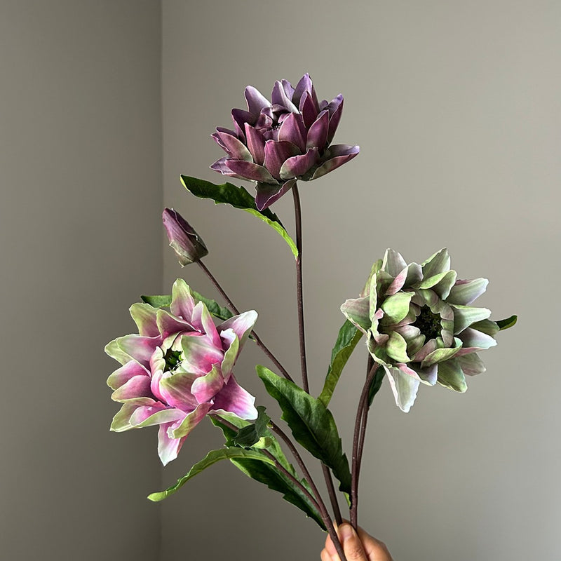 Single Stem Thistle & Bromeliad Artificial Flower, 26" Tall, Plastic, for Weddings, Events, Home Decor