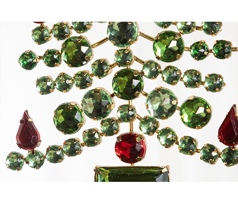Christmas Tree Ornaments 50 Pcs Acrylic Red Green Gemstone Hanging Decorations Bulk Set