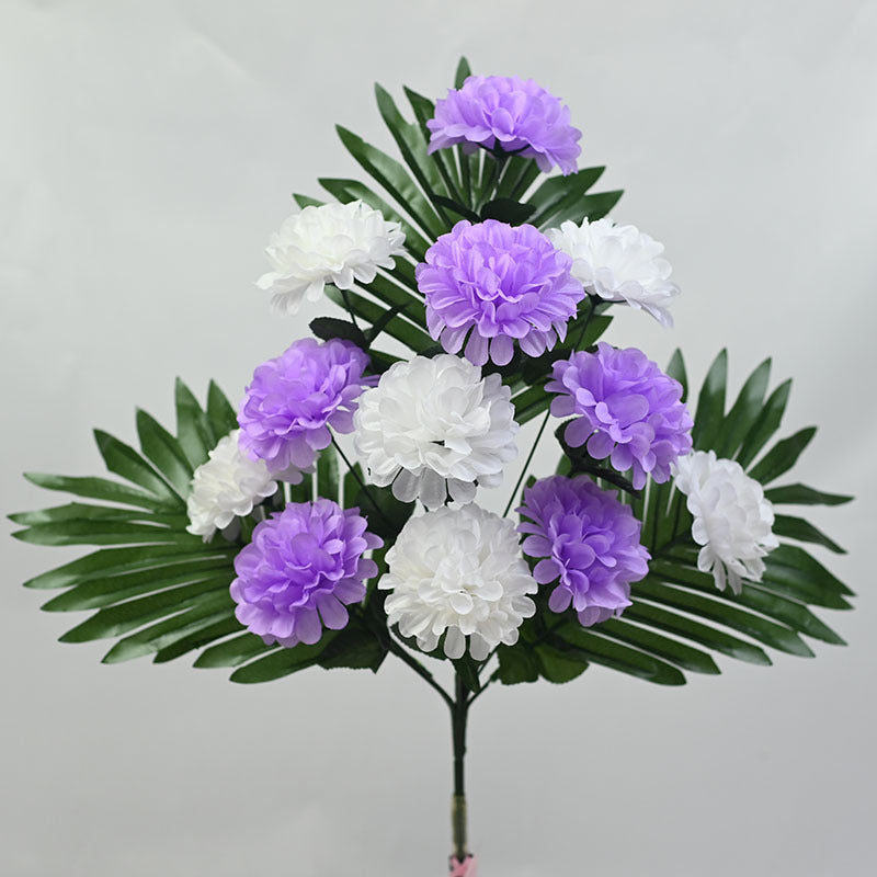 12-Bloom Artificial Chrysanthemum Bush, UV-Resistant for Outdoor Use, 20" Tall