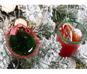 10 Pcs Christmas Ornaments Wine Glass Hanging Decorations for Xmas Party Decor