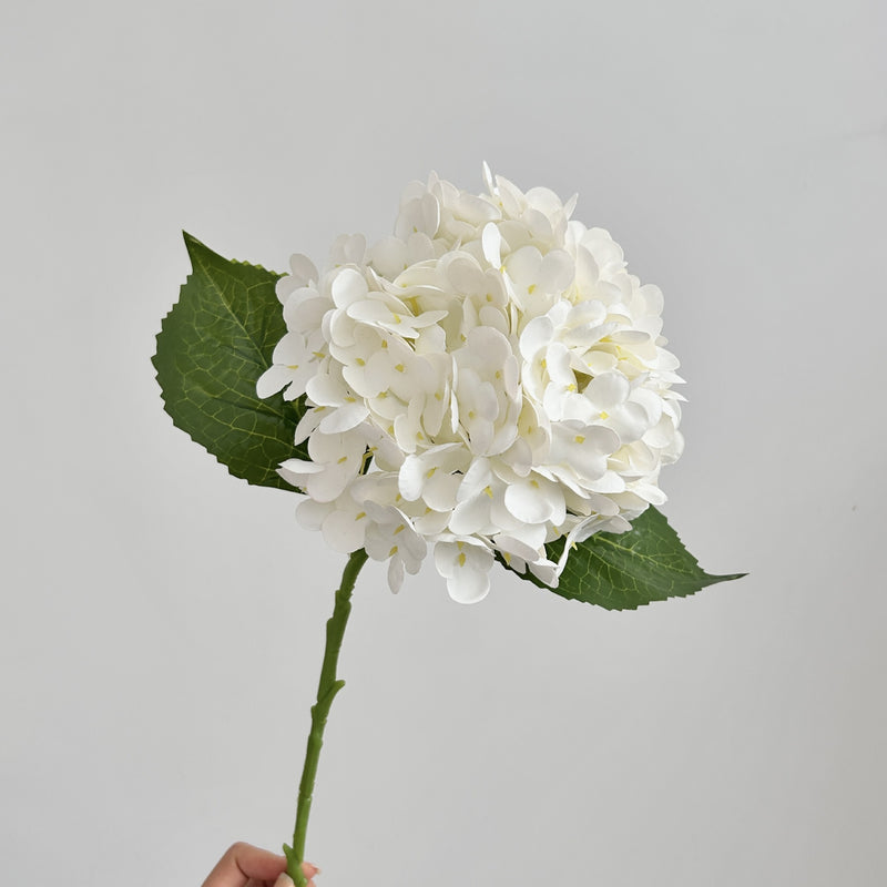 Single Stem Hydrangea Artificial Flower, 20" Silk-Like Fabric Hydrangea, Perfect for Weddings, Events, and Home Decor