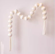 Boho INS Style Wedding Fabric Ball Garland - 6.5ft Bridal Shower Decor for Wedding Venue & Bedroom