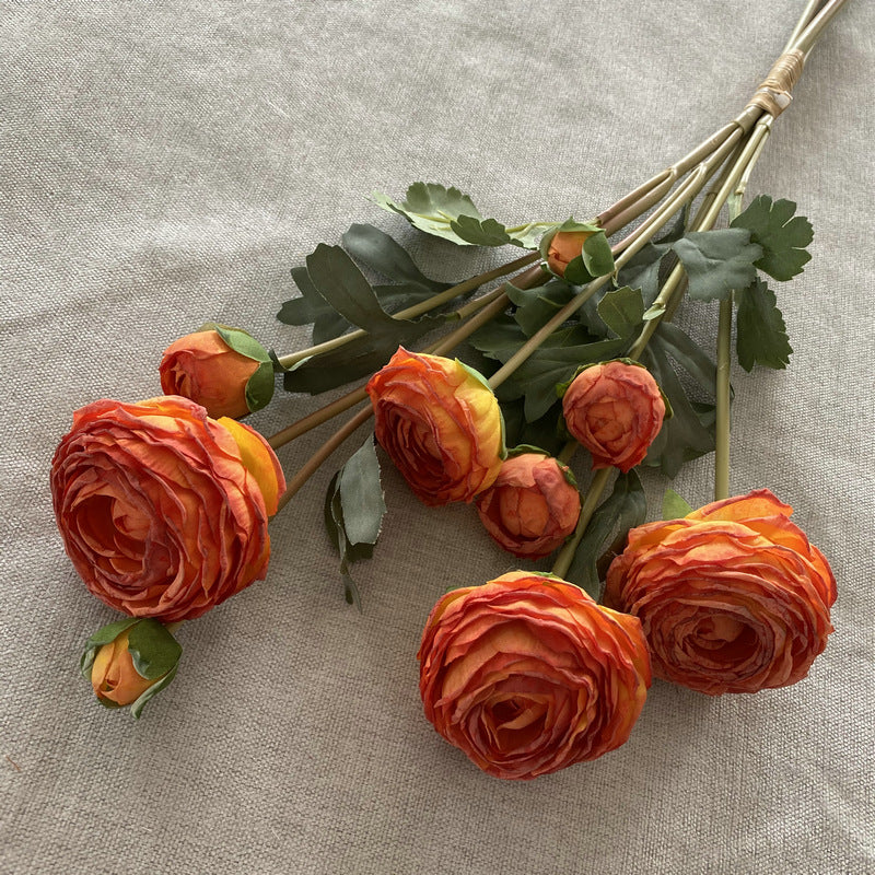 Hand-Tied Bouquet of 9 Multi-Layered Lotus Flowers, Faux Silk Floral Arrangement for Weddings, Home Decor, and Events