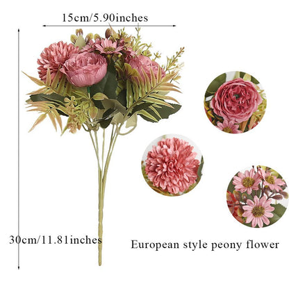 Bulk Peonies Bridal Bouquet Silk Flowers Flexible Stems Shatterproof for Anniversary Vase Arrangements Boho Home Decor Wholesale