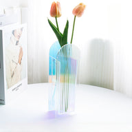Bulk 2 Pcs 8.6X2.9 Inch Rectangular Clear Vase Acrylic Flowers Vase for Home Decor Wholesale