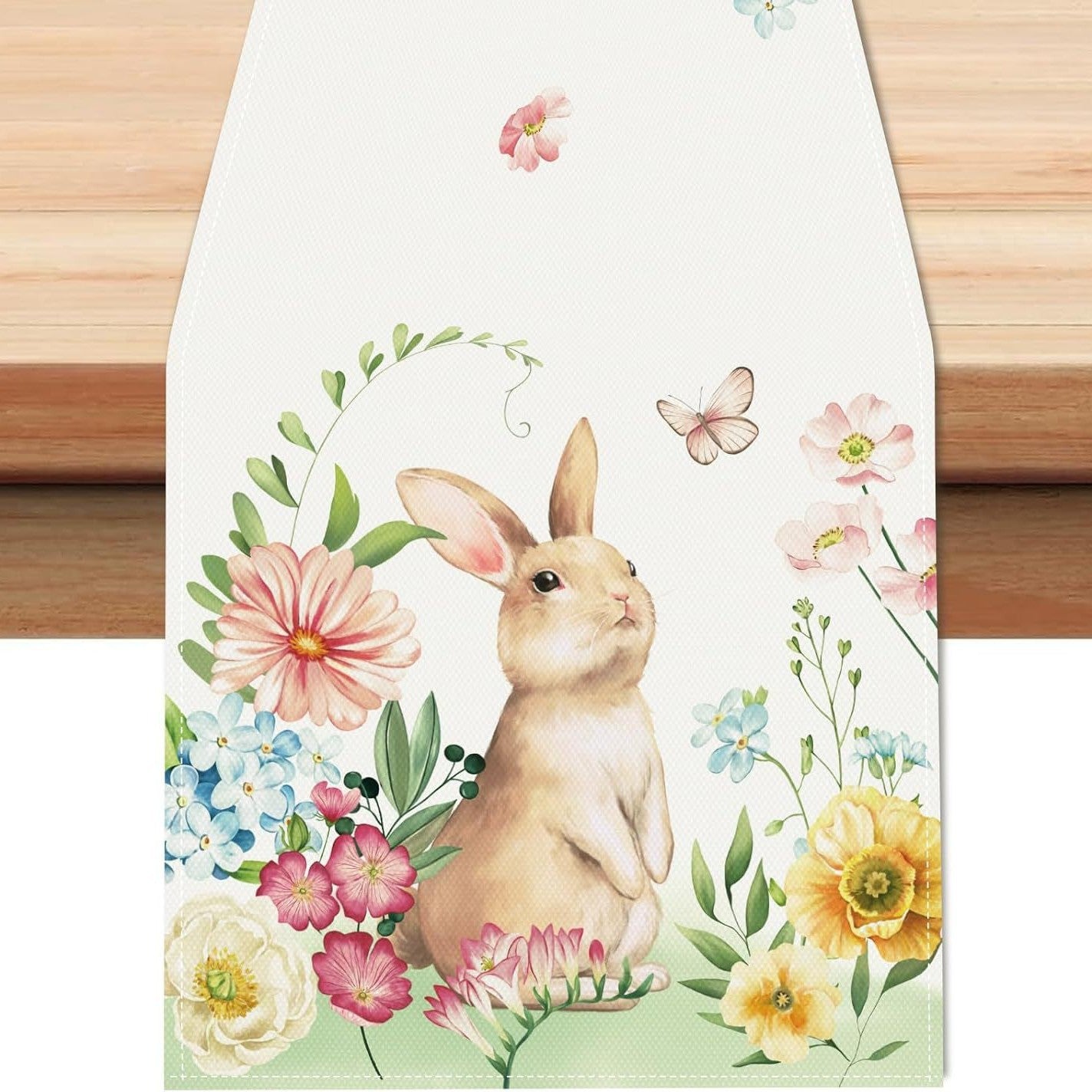 Bulk 3 Pcs Easter Table Runner 2025 Linen Waterproof Spring Dining Decor Farmhouse Outdoor Picnic Reusable Boho Party Table Wholesale