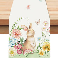 Bulk 3 Pcs Easter Table Runner 2025 Linen Waterproof Spring Dining Decor Farmhouse Outdoor Picnic Reusable Boho Party Table Wholesale