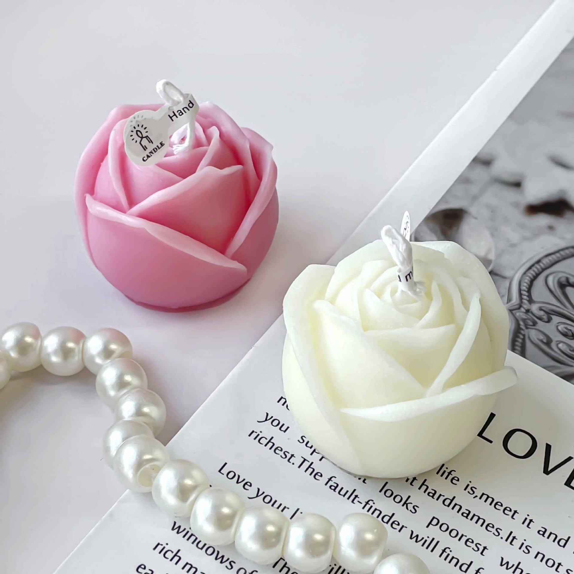 Handmade Rose Shaped Scented Candles - Valentine's Day Gifts & Photo Props (2 Sizes: 1.5"/3")