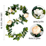 70.8" Wedding Decor Garland - Faux Eucalyptus & Blue Peony Vines for Wedding Decorations