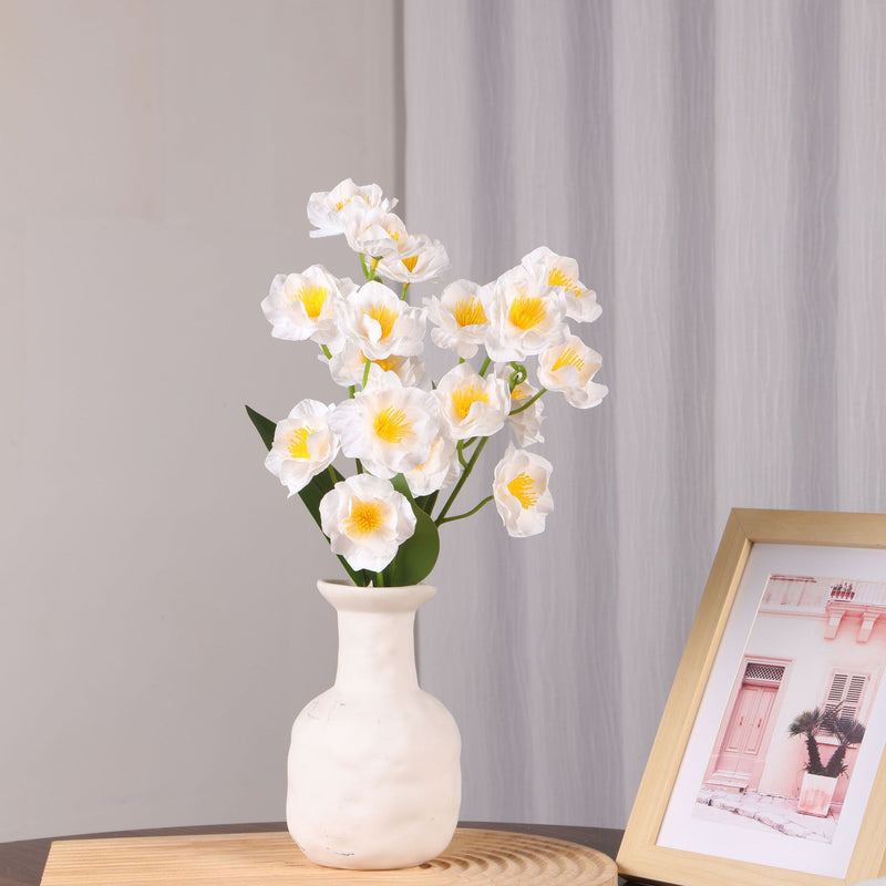 Artificial Osmanthus Bush with 20 Blooms, 10" Tall PU Faux Flowers for Wedding Centerpieces, Home & Office Decor