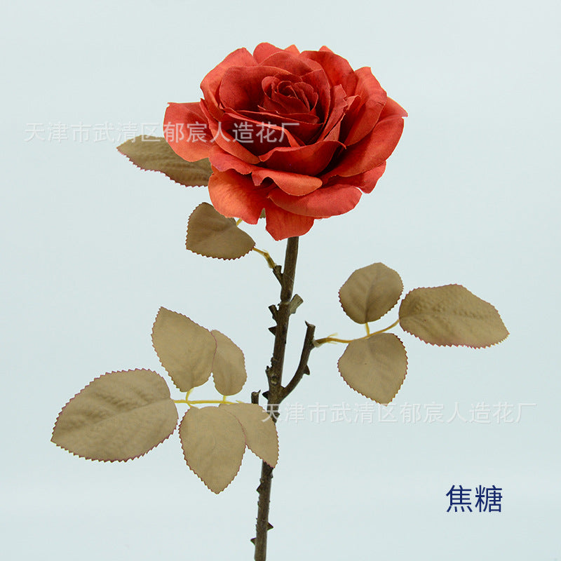 Artificial Rose Bouquet, Set of 3 Stems with Large 4.5" Silk-Like Blooms, 19" Long for Weddings, Home & Office Decor