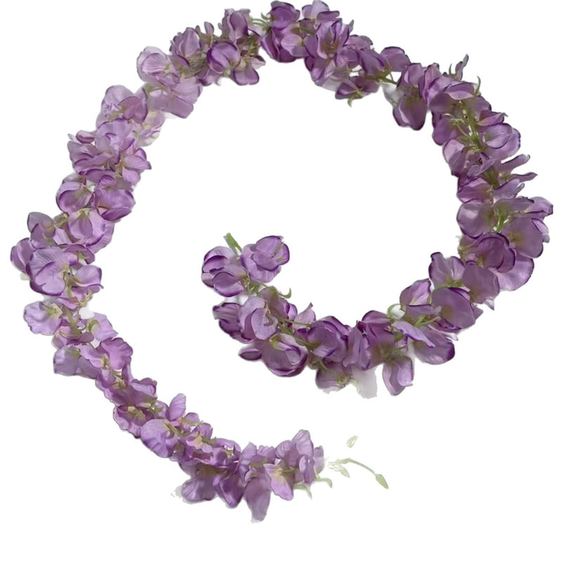 Artificial Wisteria Garland Vine, 59" Long with 168 Blooms, Silk-Like Fabric, for Weddings, Home & Event Decor