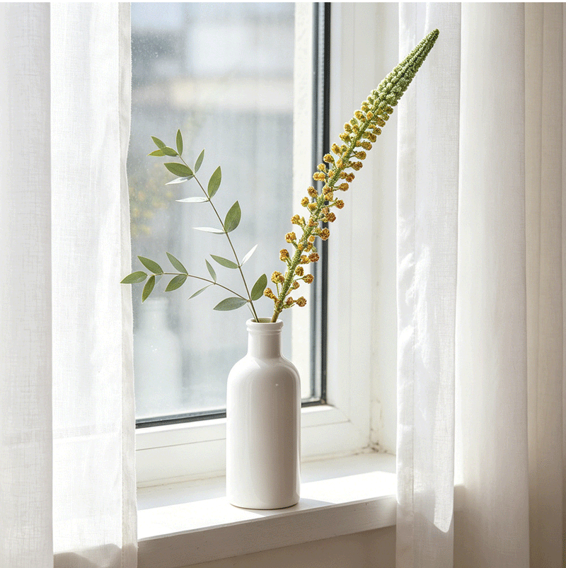 Artificial Foxtail Grass Stem, Faux Horsetail Greenery, Single Plastic Stem for Wedding, Home & Window Display