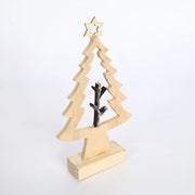 10 Pcs Hollow-out Christmas Tree Ornaments with Top Five-Pointed Star, Bulk Holiday Decor for Home Tabletop